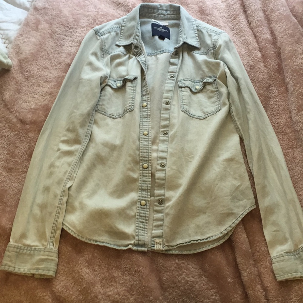 Light wash jean shirt